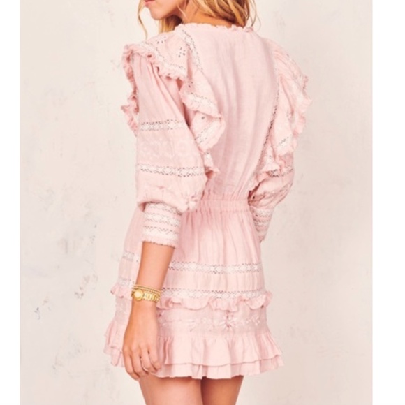 LoveShackFancy Deacon Dress | Dusty Pink | Size Large - Picture 2 of 16